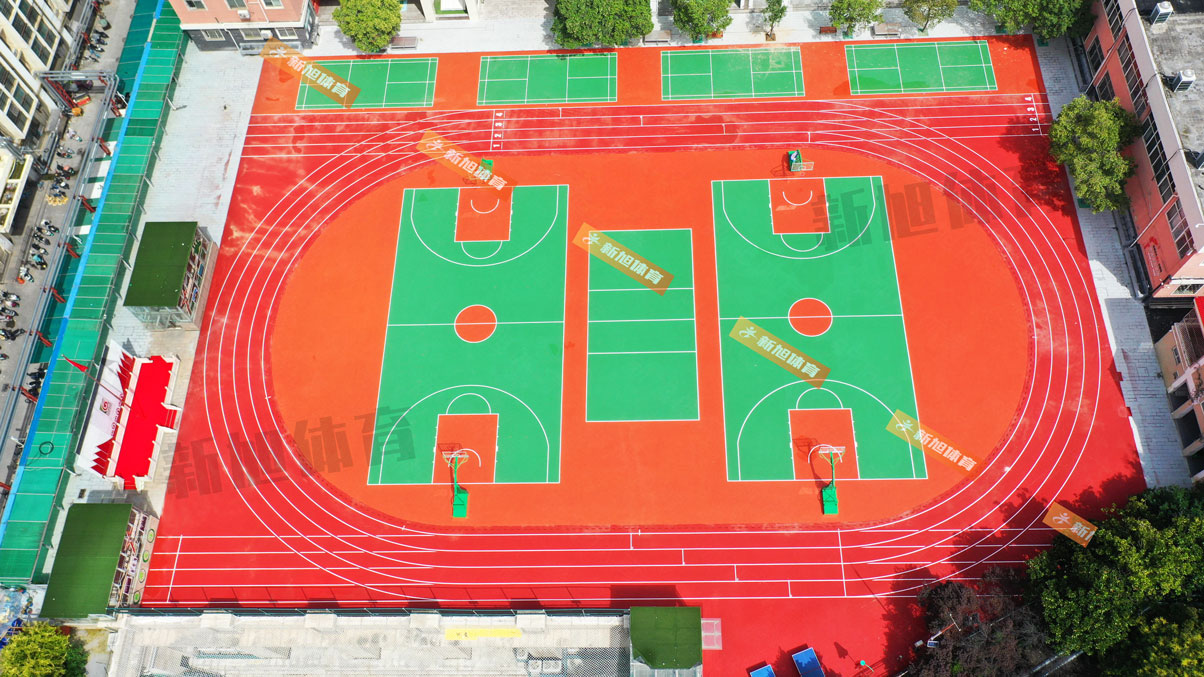 新旭體育河南省鄭州市金水區(qū)文化綠城小學(xué) 混合型跑道+硅PU球場(chǎng)?